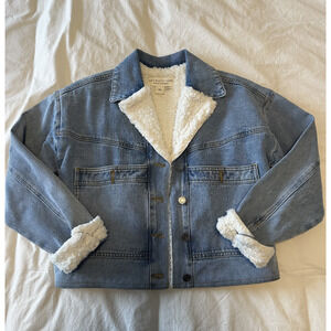 Saltwater Luxe LA Cotton Sherpa Jean Jacket XS